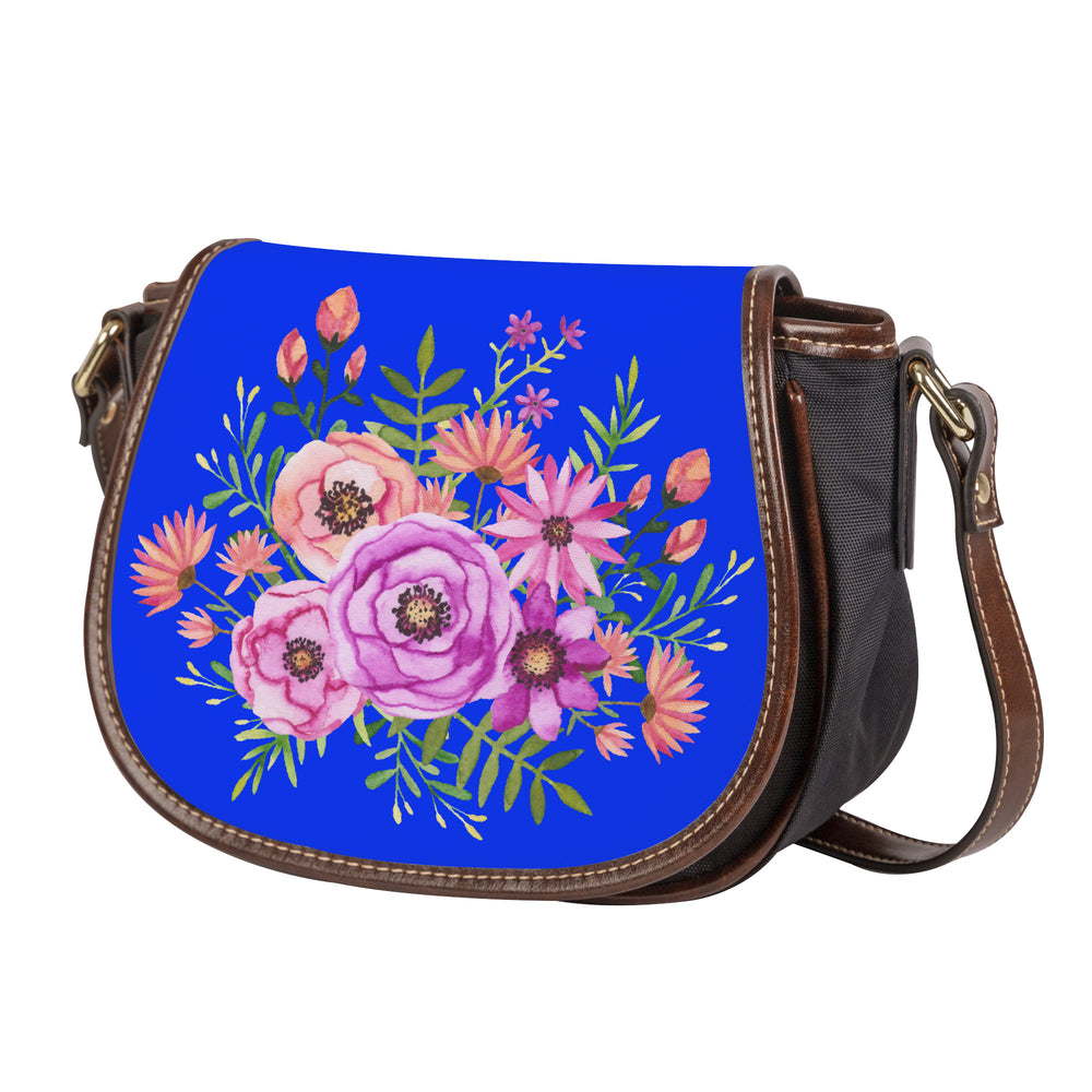 Ti Amo I love you - Exclusive Brand - Blue Blue Eyes - Floral Bouquet - Saddle Bag