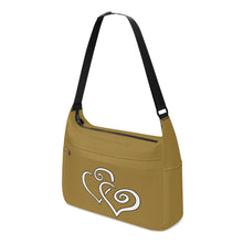 Load image into Gallery viewer, Ti Amo I love you - Exclusive Brand - Metallic Sunburst - Double White Heart - Journey Computer Shoulder Bag
