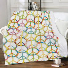 Load image into Gallery viewer, Ti Amo I love you - Exclusive Brand  - Pastel Peace Signs - Micro Fleece  Blankets
