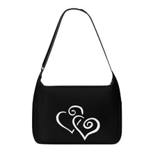 Load image into Gallery viewer, Ti Amo I love you - Exclusive Brand - Black - Double White Heart - Journey Computer Shoulder Bag
