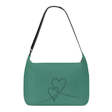 Load image into Gallery viewer, Ti Amo I love you - Exclusive Brand - Deep Aquamarine - Double Script Heart - Journey Computer Shoulder Bag
