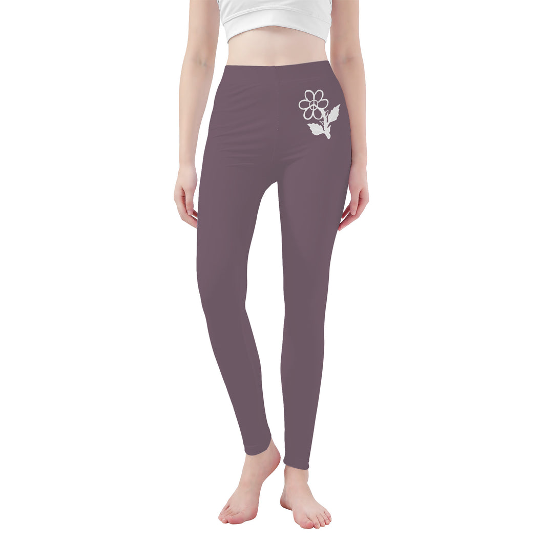 Ti Amo I love you - Exclusive Brand   - Falcon - White Daisy -  Yoga Leggings