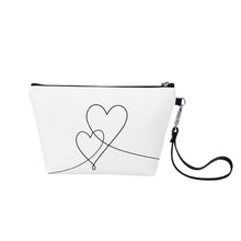 Load image into Gallery viewer, Ti Amo I love you - Exclusive Brand  - White - Double Script Heart - Sling Cosmetic Bag
