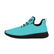 Load image into Gallery viewer, Ti Amo I love you - Exclusive Brand - Medium Turquoise Blue - Skelton Hands with Heart - Mens / Womens - Lightweight Mesh Knit Sneaker - Black Soles
