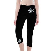 Load image into Gallery viewer, Ti Amo I love you -  Exclusive Brand  - Black - Angry Fish -  Capri Yoga Leggings
