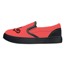 Load image into Gallery viewer, Ti Amo I love you - Exclusive Brand - Persimmon - Double Black Heart - Kids Slip-on shoes - Black Soles
