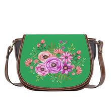 Load image into Gallery viewer, Ti Amo I love you - Exclusive Brand - Asada Green - Floral Bouquet - Saddle Bag
