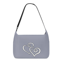 Load image into Gallery viewer, Ti Amo I love you - Exclusive Brand - Manatee Gray - Double White Heart - Journey Computer Shoulder Bag
