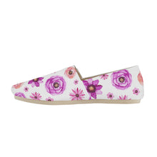 Load image into Gallery viewer, Ti Amo I love you  - Exclusive Brand  - White with Flowers - Womens Casual Flats - Ladies Driving Shoes
