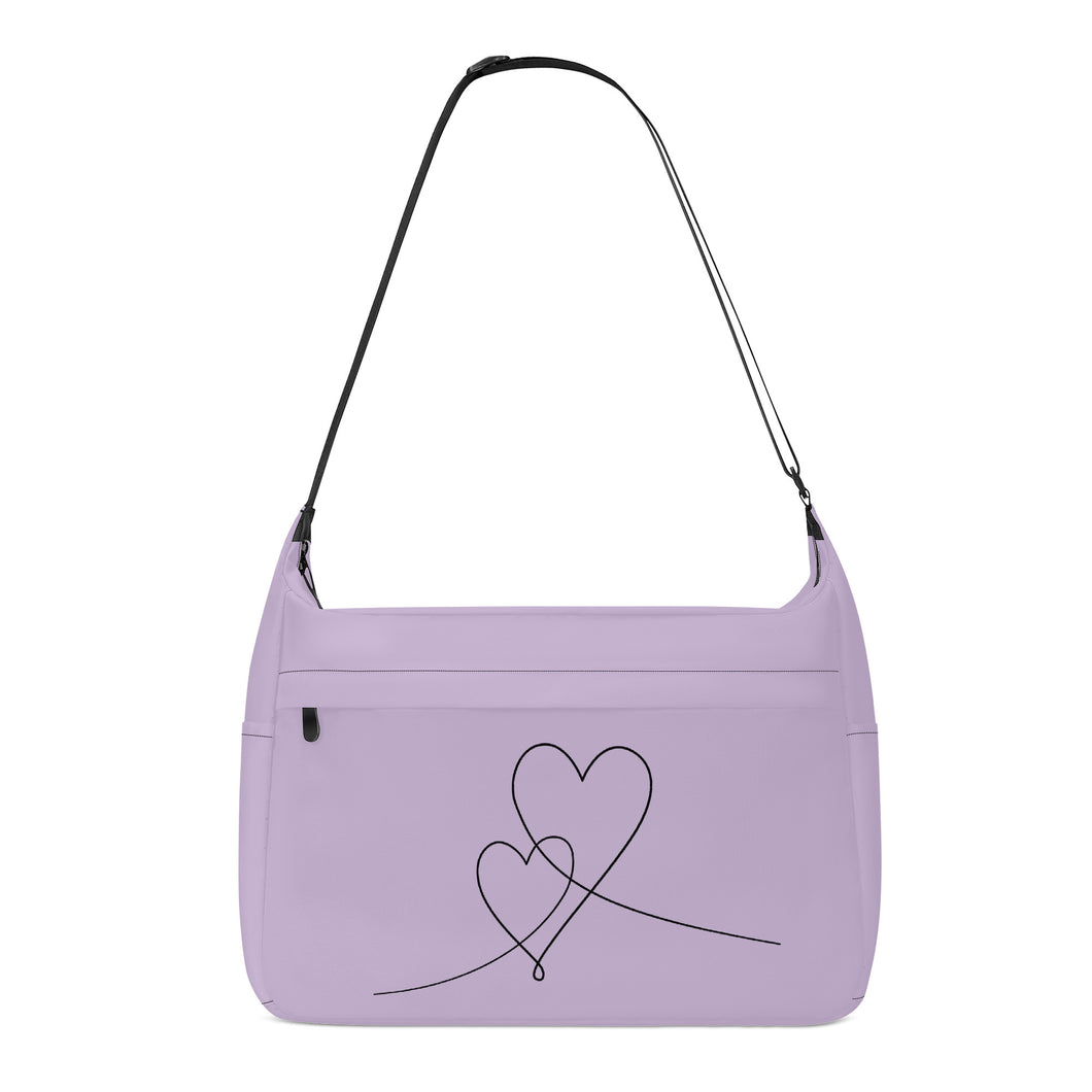 Ti Amo I love you - Exclusive Brand  - Lavender Gray - Double Script Heart - Journey Computer Shoulder Bag