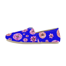 Load image into Gallery viewer, Ti Amo I love you  - Exclusive Brand  - Neon Blue with Flowers - Casual Flat Driving Shoe
