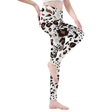 Load image into Gallery viewer, Ti Amo I love you - Exclusive Brand - Brown Mixed Spots - Womens / Teen Girls / Womens Plus Size - Yoga Leggings - Sizes ZS-3XL
