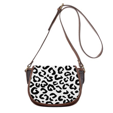 Load image into Gallery viewer, Ti Amo I love you - Exclusive Brand - White &amp; Black Animal Pattern - Saddle Bag
