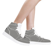 Load image into Gallery viewer, Ti Amo I love you - Exclusive Brand  - Natural Gray  - Skeleton Hands with Heart - High Top Synthetic Leather Sneaker
