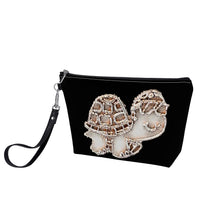 Load image into Gallery viewer, Ti Amo I love you - Exclusive Brand  - Black - Turtle - Sling Cosmetic Bag
