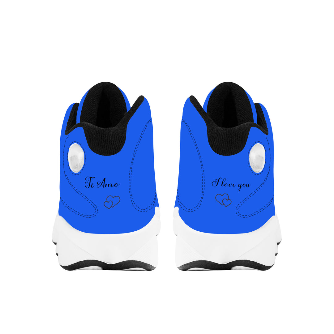 Ti Amo I love you  - Exclusive Brand  - Azul Blue - Mens / Womens - Unisex Basketball Shoes - Black Laces