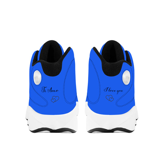 Ti Amo I love you  - Exclusive Brand  - Azul Blue - Mens / Womens - Unisex Basketball Shoes - Black Laces