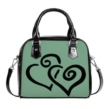 Load image into Gallery viewer, Ti Amo I love you - Exclusive Brand - Bayleaf Green - Double Black Heart -  Shoulder Handbag
