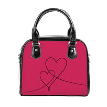 Load image into Gallery viewer, Ti Amo I love you - Exclusive Brand - Cerise Red 2 - Double Script Heart -  Shoulder Handbag
