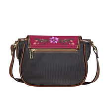 Load image into Gallery viewer, Ti Amo I love you - Exclusive Brand - Amaranth Purple - Floral Bouquet - Saddle Bag
