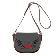 Load image into Gallery viewer, Ti Amo I love you - Exclusive Brand - Davy&#39;s Grey - Skeleton Hands with Heart - Saddle Bag
