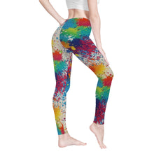 Load image into Gallery viewer, Ti Amo I love you - Exclusive Brand - Silk Colored - Colorful Splatter - Womens / Teen Girls / Womens Plus Size - Yoga Leggings - Sizes XS-3XL
