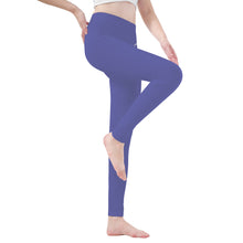 Load image into Gallery viewer, Ti Amo I love you - Exclusive Brand  - Dark Electric Blue 2 - White Daisy -  Yoga Leggings
