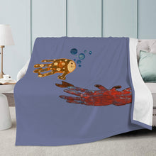 Load image into Gallery viewer, Ti Amo I love you - Exclusive Brand - Lynch - Crab &amp; Fish Childrens Handprint Drawing - Blankets
