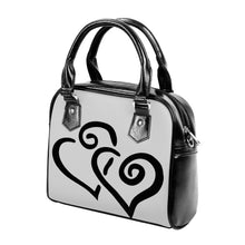 Load image into Gallery viewer, Ti Amo I love you - Exclusive Brand  - Alto Gray - Double Black Heart -  Shoulder Handbag
