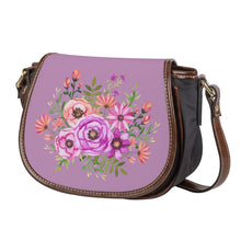 Load image into Gallery viewer, Ti Amo I love you - Exclusive Brand - Lilac 2 - Floral Bouquet -  Saddle Bag
