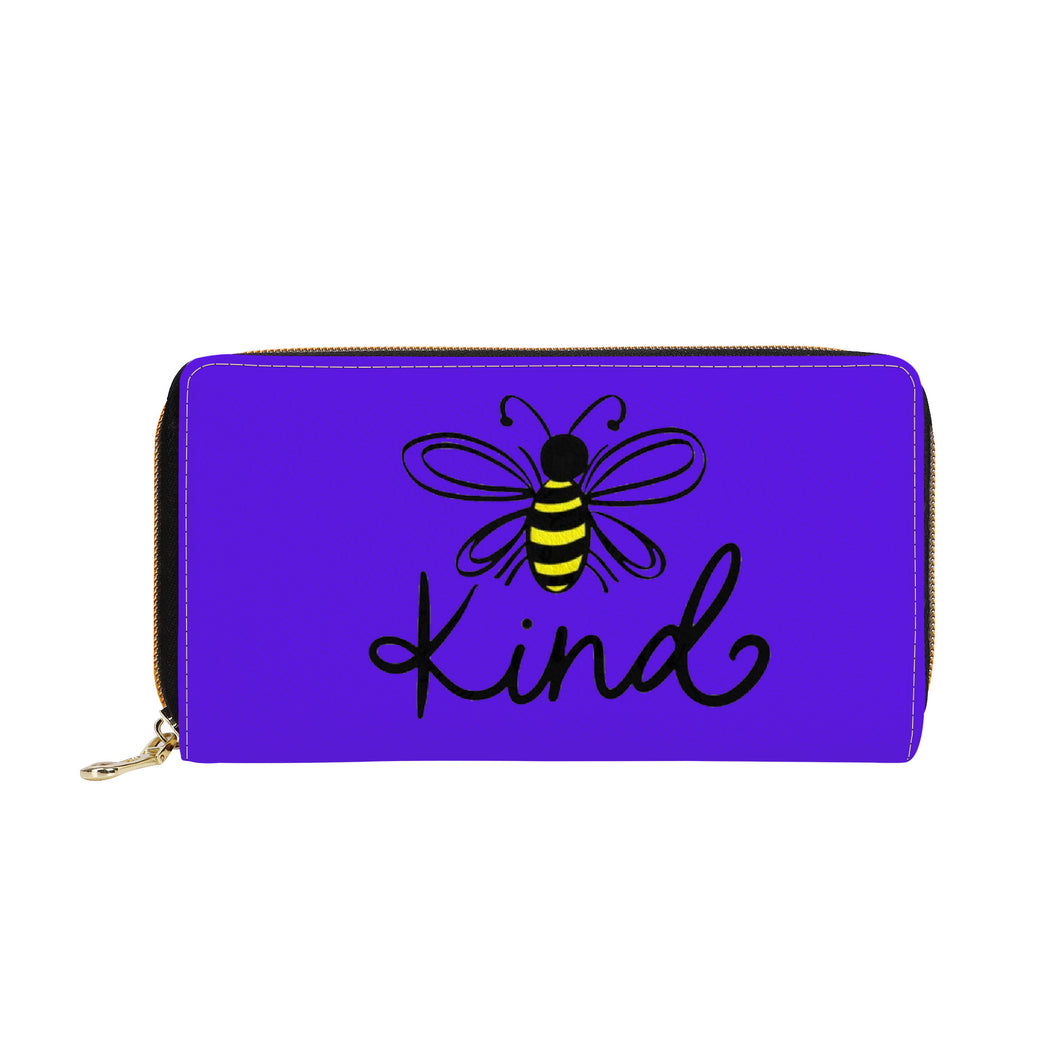 Ti Amo I love you - Exclusive Brand  - Dark Purple - Bee Kind - Zipper Purse Clutch Bag