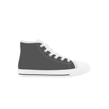 Load image into Gallery viewer, Ti Amo I love you - Exclusive Brand - Davy&#39;s Gray - Double Black Heart -  Kids High Top Canvas Shoes
