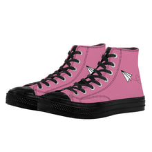 Load image into Gallery viewer, Ti Amo I love you - Exclusive Brand - Charm - Paper Airplane - High Top Canvas Shoes - Black Soles
