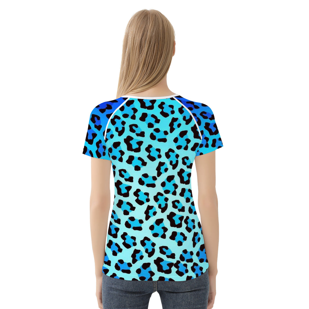 Ti Amo I love you - Exclusive Brand  - Curious Blue / Bright Turquoise  / Ice Cold Leopard - Women's T shirt