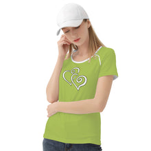 Load image into Gallery viewer, TI Amo I love you - Exclusive Brand - Celery - Double White Heart - Women&#39;s T shirt
