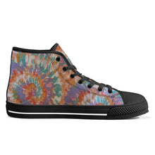 Load image into Gallery viewer, Ti Amo I love you - Exclusive Brand - Tie-Dye  - High-Top Canvas Shoes - Black Soles
