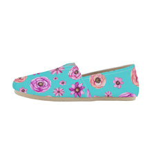 Load image into Gallery viewer, Ti Amo I love you  - Exclusive Brand  - Light Cyan - with Flowers - Casual Flat Driving Shoe
