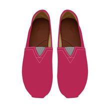 Load image into Gallery viewer, Ti Amo I love you - Exclusive Brand - Cerise Red 2 - Double White Heart - Casual Flat Driving Shoe
