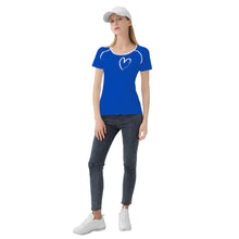 Load image into Gallery viewer, Ti Amo I love you - Exclusive Brand  - Cobalt Blue - White Heart - Women&#39;s T shirt - Sizes XS-2XL
