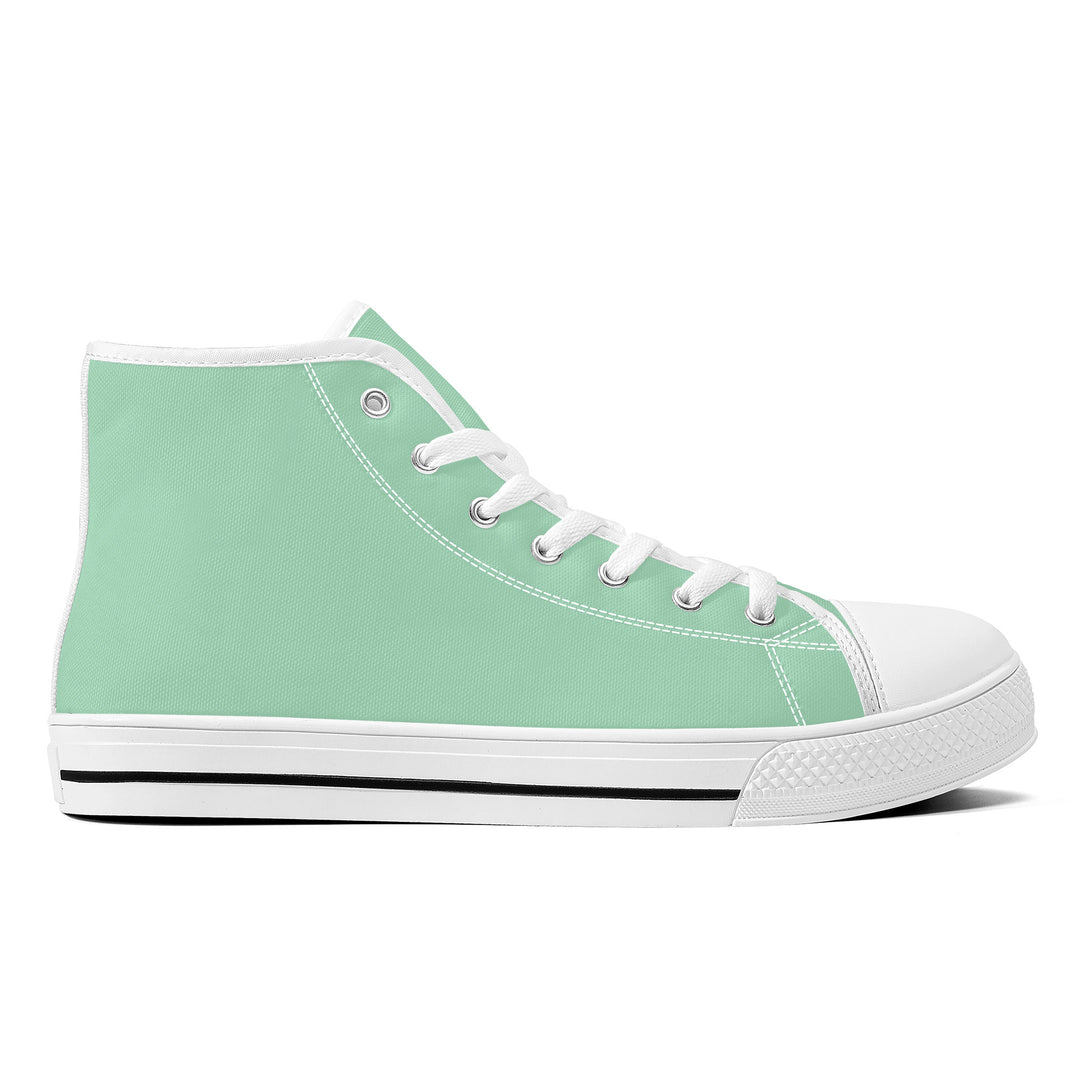 Ti Amo I love you - Exclusive Brand - Green Spring Rain - High-Top Canvas Shoes - White Soles