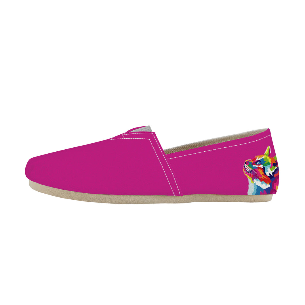 Ti Amo I love you  - Exclusive Brand  - Hot Pink Cat -  Casual Flat Driving Shoe