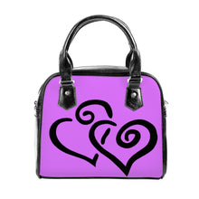 Load image into Gallery viewer, Ti Amo I love you - Exclusive Brand - Heliotrope - Double Black Heart -  Shoulder Handbag
