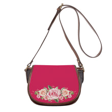 Load image into Gallery viewer, Ti Amo I love you - Exclusive Brand - Cerise Red 2 - Roses - Saddle Bag
