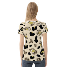 Load image into Gallery viewer, Ti Amo I love you - Exclusive Brand  - Double Spanish White with Black &amp; Gold Animal Pattern - Women&#39;s T shirt
