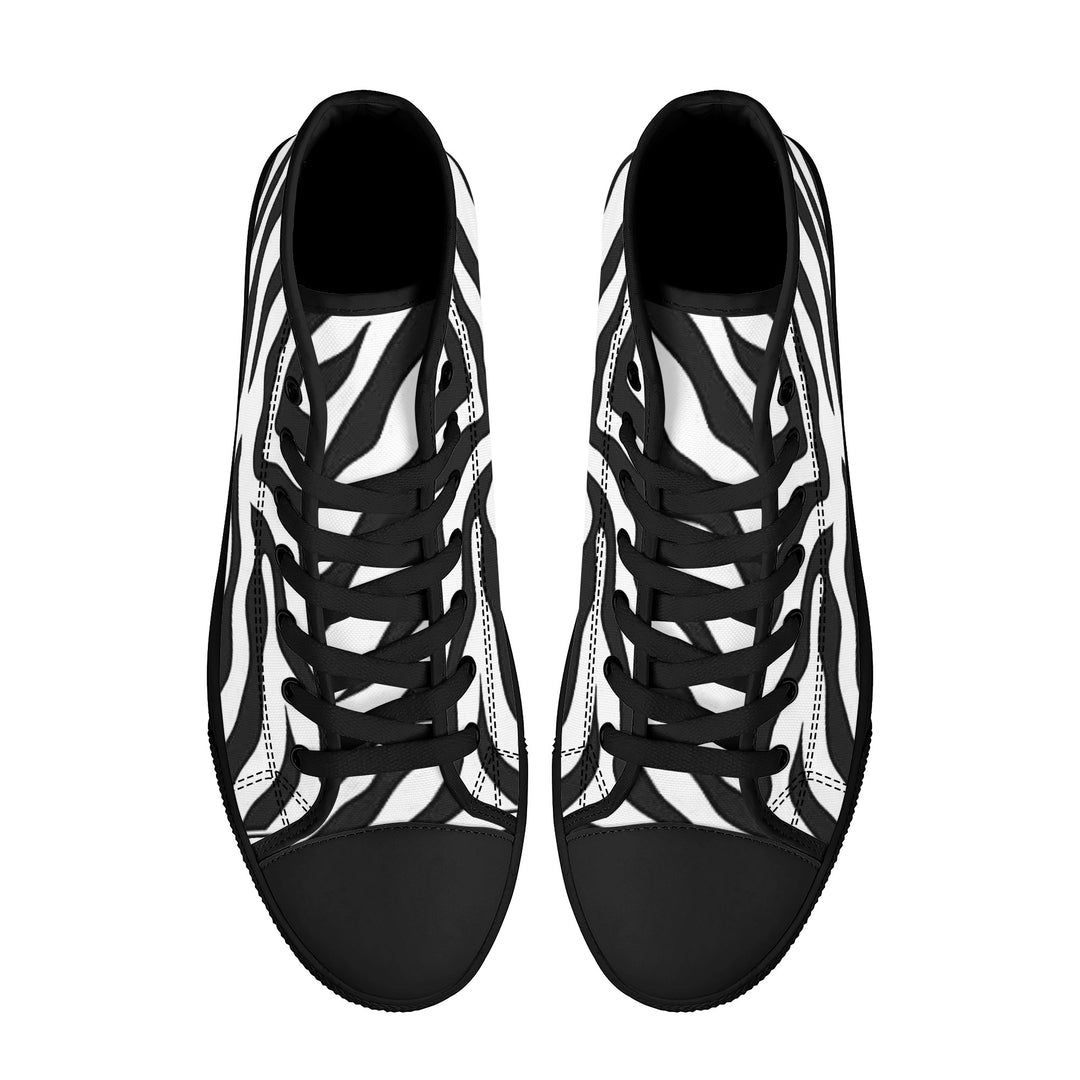 Ti Amo I love you - Exclusive Brand - Zebra - High-Top Canvas Shoes - Black Soles