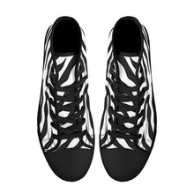 Load image into Gallery viewer, Ti Amo I love you - Exclusive Brand - Zebra - High-Top Canvas Shoes - Black Soles
