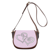 Load image into Gallery viewer, Ti Amo I love you - Exclusive Brand - Carousel Pink - Double White Heart - Saddle Bag
