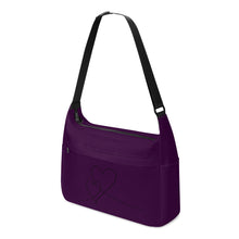 Load image into Gallery viewer, Ti Amo I love you - Exclusive Brand - Dark Egglant  Purple - Double Script Heart - Journey Computer Shoulder Bag
