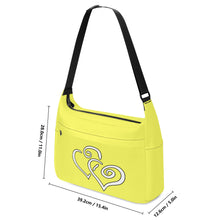 Load image into Gallery viewer, Ti Amo I love you - Exclusive Brand - Laser Lemon - Double White Heart - Journey Computer Shoulder Bag
