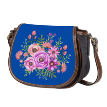 Load image into Gallery viewer, Ti Amo I love you - Exclusive Brand - Dark Blue - Floral Bouquet - Saddle Bag
